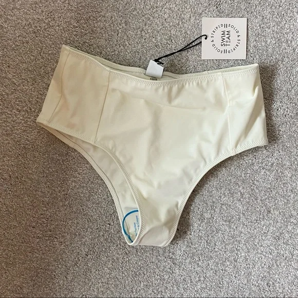 Solid & Striped High Rise Jessica White Bikini Bottom - Picture 2 of 2